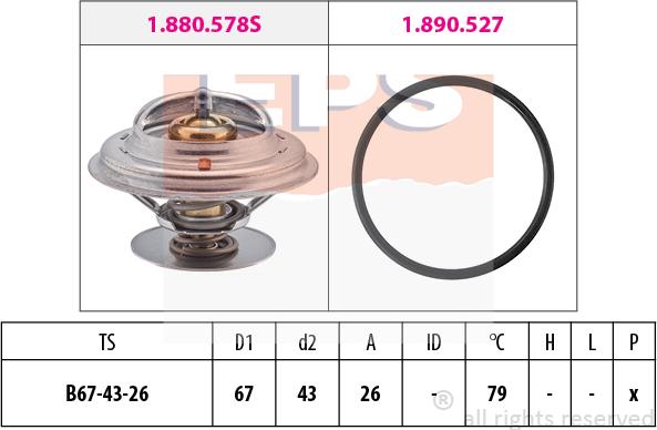 MDR EPS-1880 577 - Термостат охлаждающей жидкости / корпус www.autospares.lv