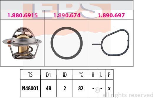 MDR EPS-1880 691 - Termostats, Dzesēšanas šķidrums autospares.lv