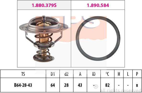 MDR EPS-1880 649 - Coolant thermostat / housing www.autospares.lv