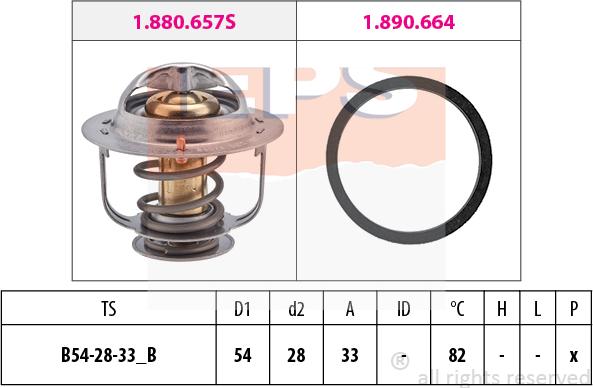 MDR EPS-1880 657 - Termostats, Dzesēšanas šķidrums www.autospares.lv