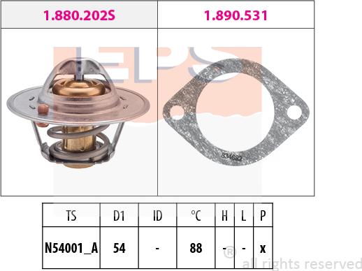 MDR EPS-1880 600 - Термостат охлаждающей жидкости / корпус www.autospares.lv