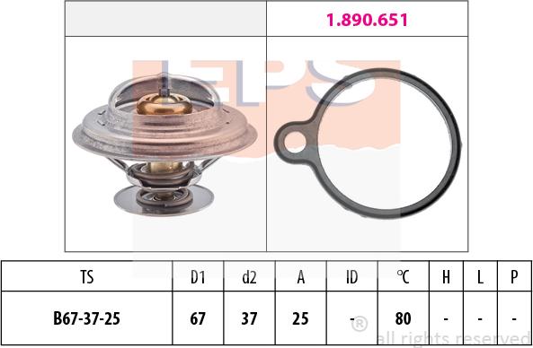 MDR EPS-1880 613 - Термостат охлаждающей жидкости / корпус www.autospares.lv