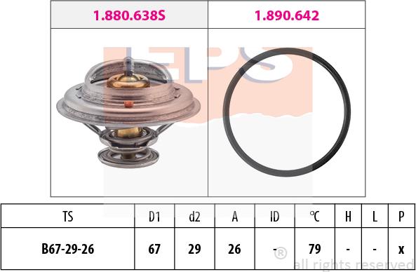 MDR EPS-1880 638 - Termostats, Dzesēšanas šķidrums autospares.lv