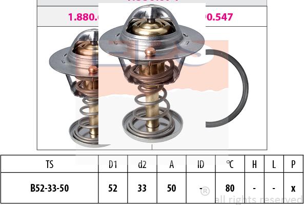 MDR EPS-1880 674S - Термостат охлаждающей жидкости / корпус www.autospares.lv