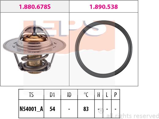 MDR EPS-1880 678 - Coolant thermostat / housing www.autospares.lv