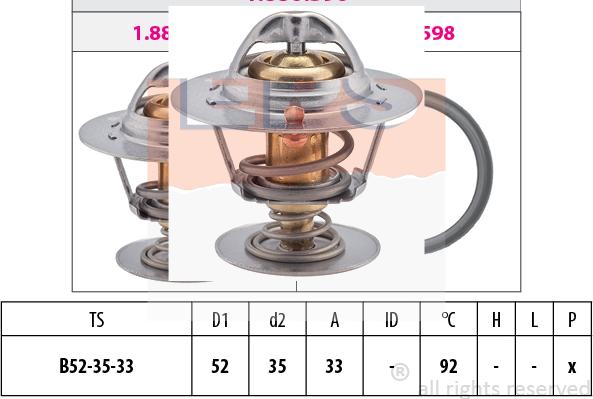 MDR EPS-1880 396S - Termostats, Dzesēšanas šķidrums www.autospares.lv