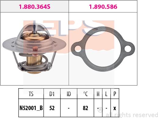 MDR EPS-1880 367 - Termostats, Dzesēšanas šķidrums autospares.lv