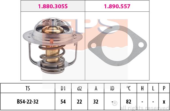 MDR EPS-1880 305 - Термостат охлаждающей жидкости / корпус www.autospares.lv