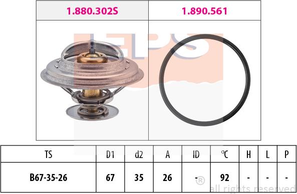 MDR EPS-1880 303 - Термостат охлаждающей жидкости / корпус www.autospares.lv