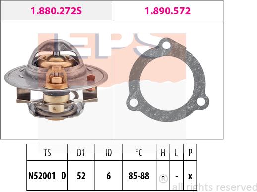 MDR EPS-1880 388 - Termostats, Dzesēšanas šķidrums autospares.lv