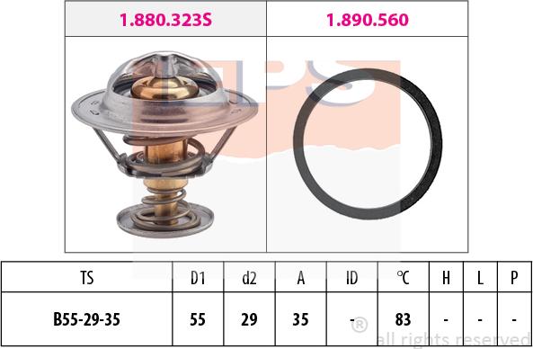 MDR EPS-1880 323 - Termostats, Dzesēšanas šķidrums www.autospares.lv