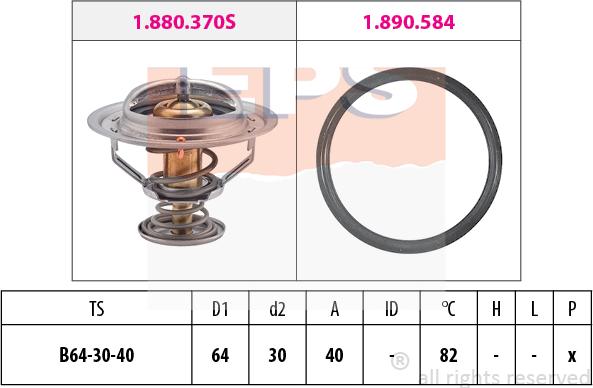 MDR EPS-1880 370 - Termostats, Dzesēšanas šķidrums autospares.lv