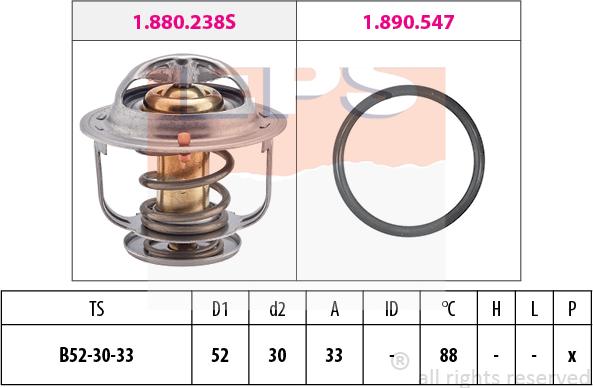 MDR EPS-1880 269 - Термостат охлаждающей жидкости / корпус www.autospares.lv