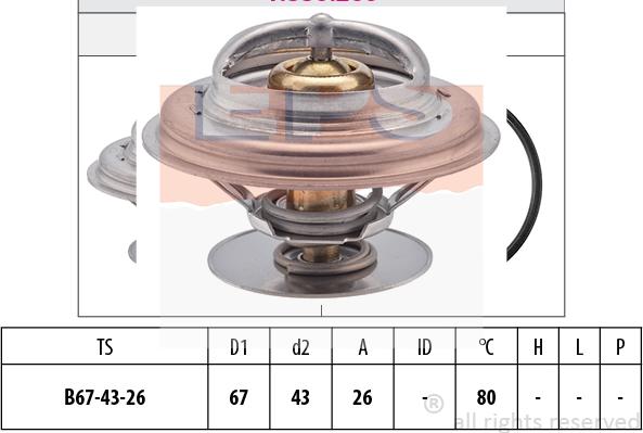 MDR EPS-1880 260S - Термостат охлаждающей жидкости / корпус www.autospares.lv