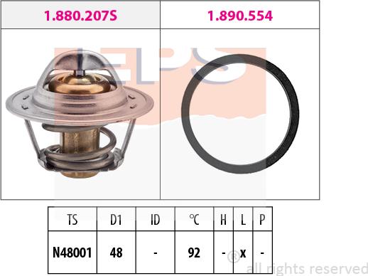 MDR EPS-1880 207 - Termostats, Dzesēšanas šķidrums autospares.lv