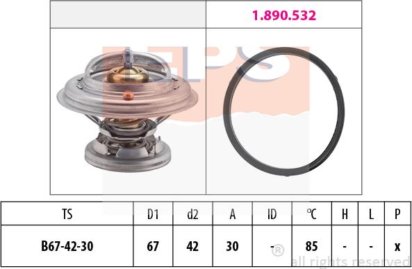 MDR EPS-1880 280 - Termostats, Dzesēšanas šķidrums autospares.lv