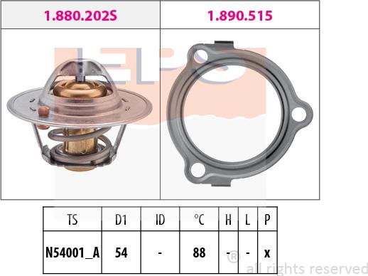 MDR EPS-1880 234 - Термостат охлаждающей жидкости / корпус www.autospares.lv