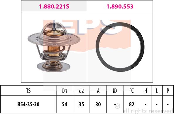 MDR EPS-1880 221 - Termostats, Dzesēšanas šķidrums autospares.lv