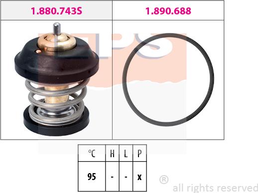 MDR EPS-1880 743 - Termostats, Dzesēšanas šķidrums autospares.lv