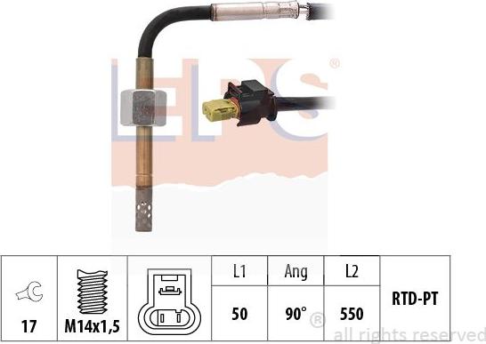 MDR EPS-1220 091 - Датчик, температура выхлопных газов www.autospares.lv