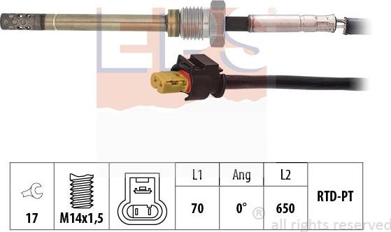 MDR EPS-1220 069 - Датчик, температура выхлопных газов www.autospares.lv