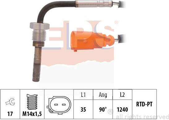 MDR EPS-1220 061 - Датчик, температура выхлопных газов www.autospares.lv