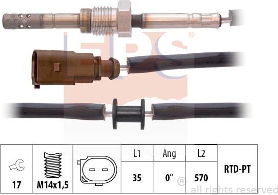 MDR EPS-1220 075 - Датчик, температура выхлопных газов www.autospares.lv