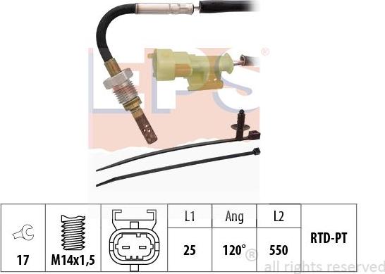 MDR EPS-1220 222 - Devējs, Izplūdes gāzu temperatūra www.autospares.lv