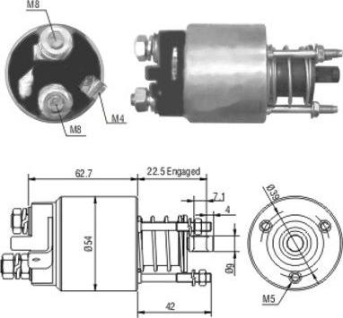 Meat & Doria 46005 - Тяговое реле, соленоид, стартер www.autospares.lv