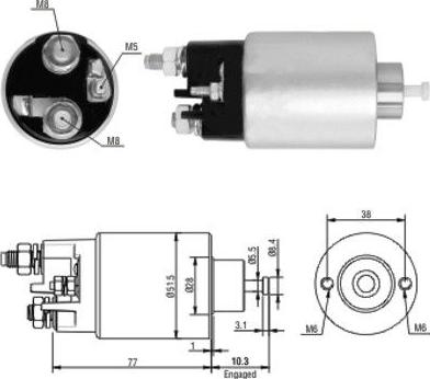 Meat & Doria 46014 - Тяговое реле, соленоид, стартер www.autospares.lv