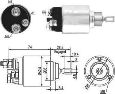 Meat & Doria 46034 - Тяговое реле, соленоид, стартер www.autospares.lv