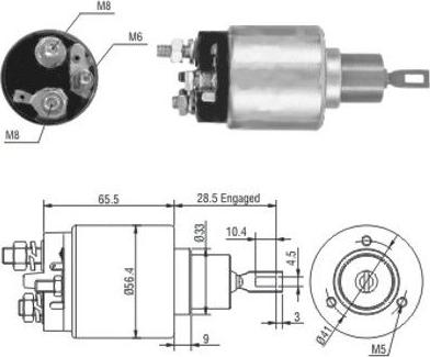 Meat & Doria 46164 - Тяговое реле, соленоид, стартер www.autospares.lv