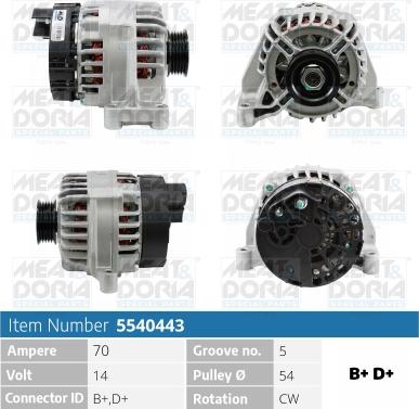 Meat & Doria 5540443 - Alternator www.autospares.lv