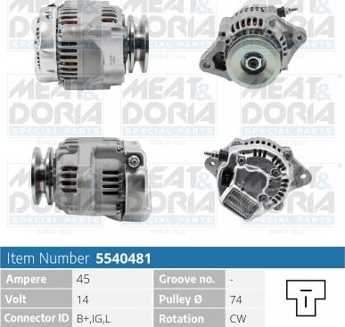 Meat & Doria 5540481 - Генератор www.autospares.lv