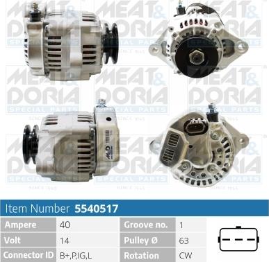 Meat & Doria 5540517 - Alternator www.autospares.lv