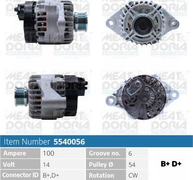 Meat & Doria 5540056 - Ģenerators www.autospares.lv