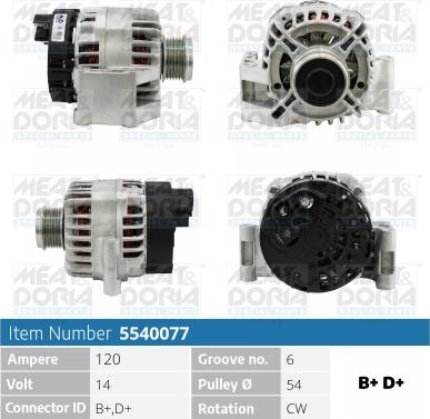 Meat & Doria 5540077 - Alternator www.autospares.lv