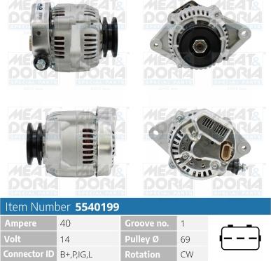 Meat & Doria 5540199 - Alternator www.autospares.lv