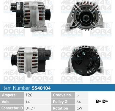 Meat & Doria 5540104 - Генератор www.autospares.lv