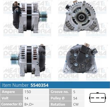 Meat & Doria 5540354 - Alternator www.autospares.lv