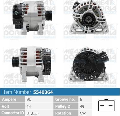 Meat & Doria 5540364 - Alternator www.autospares.lv