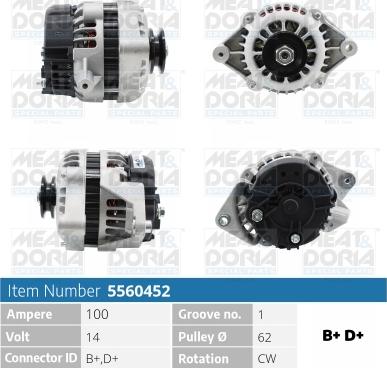 Meat & Doria 5560452 - Alternator www.autospares.lv