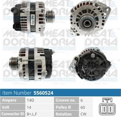 Meat & Doria 5560524 - Alternator www.autospares.lv