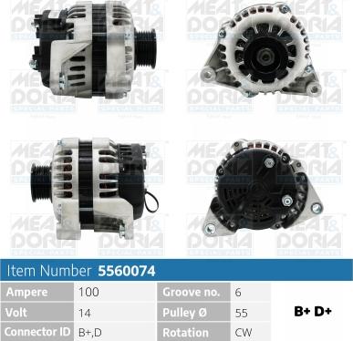 Meat & Doria 5560074 - Alternator www.autospares.lv