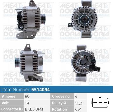 Meat & Doria 5514094 - Alternator www.autospares.lv