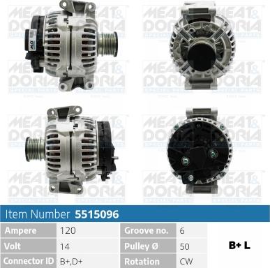 Meat & Doria 5515096 - Alternator www.autospares.lv