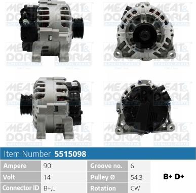 Meat & Doria 5515098 - Ģenerators www.autospares.lv