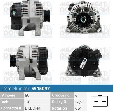 Meat & Doria 5515097 - Alternator www.autospares.lv