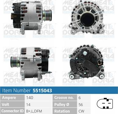 Meat & Doria 5515043 - Alternator www.autospares.lv