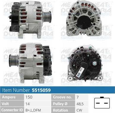 Meat & Doria 5515059 - Генератор www.autospares.lv